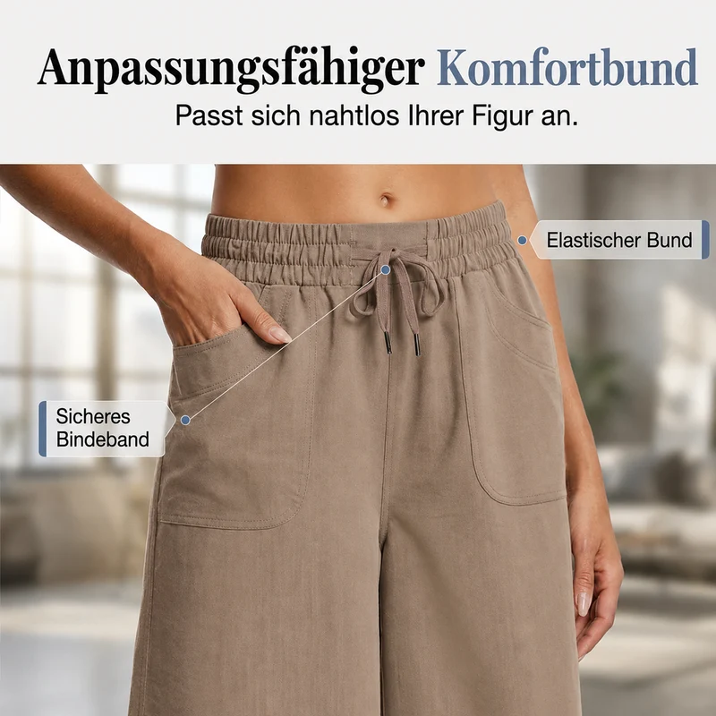 Yanizza | Lockere Cropped-Hose mit elastischem Bund