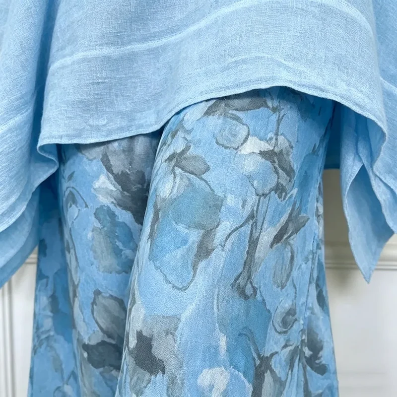 Attaly | Baumwoll-Leinen-Set mit Oversize-Bluse und Palazzohose