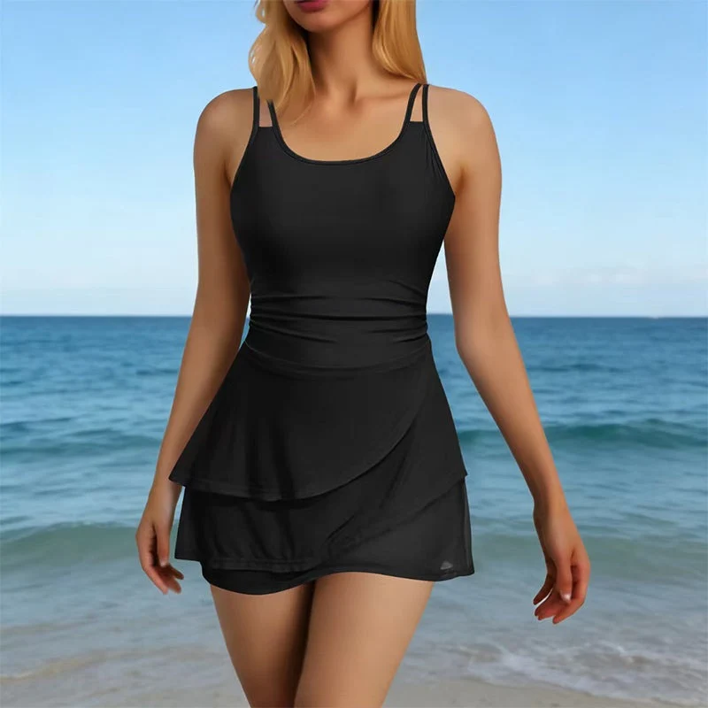 Roxeia | Feminines Badekleid mit plissiertem Rock