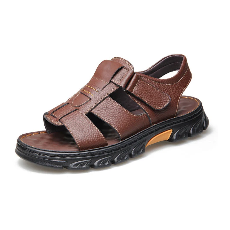 Marlion | Robuste Herren-Ledersandalen mit Anti-Rutsch-Sohle