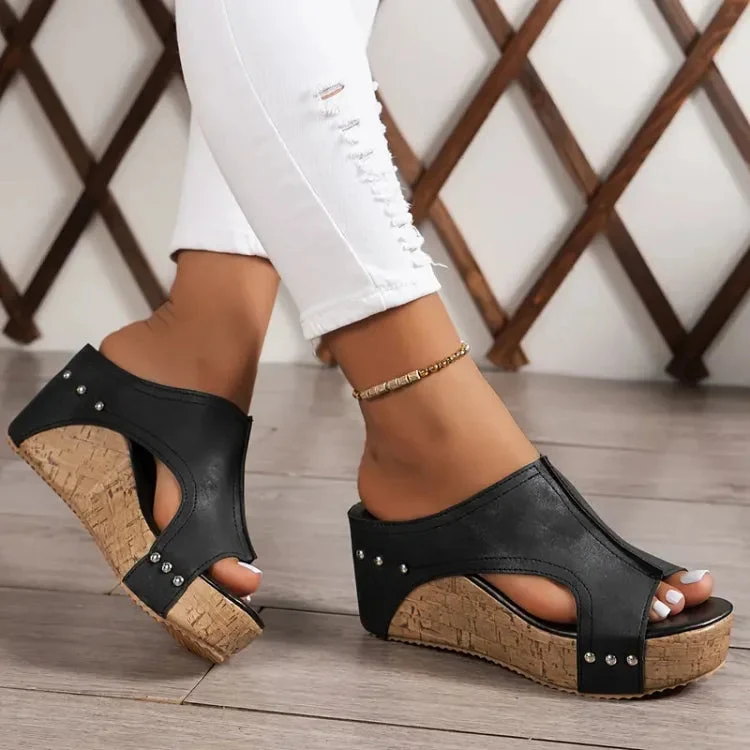 Leriss | Modische Slip-On-Sandalen mit Kork-Plateau