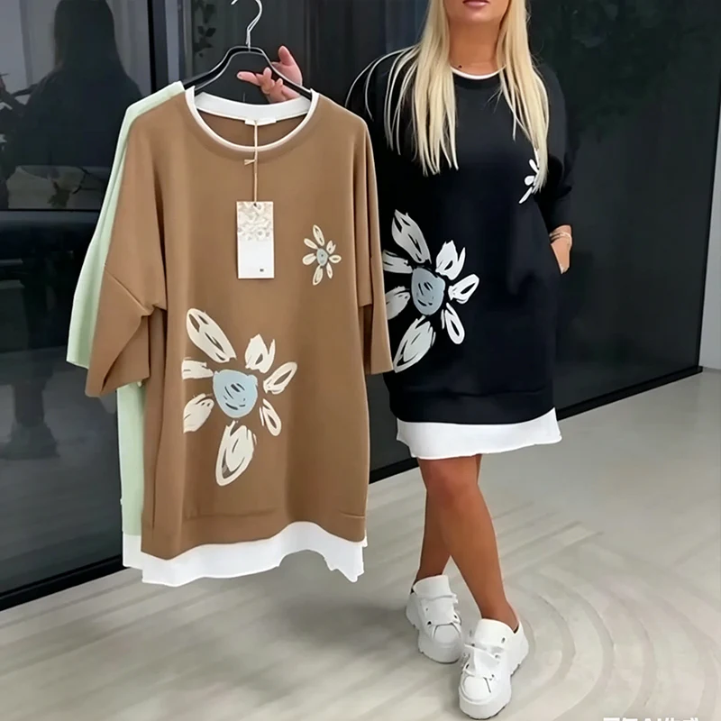 Lercka | Stilvolles Langarmkleid mit floralem Akzent