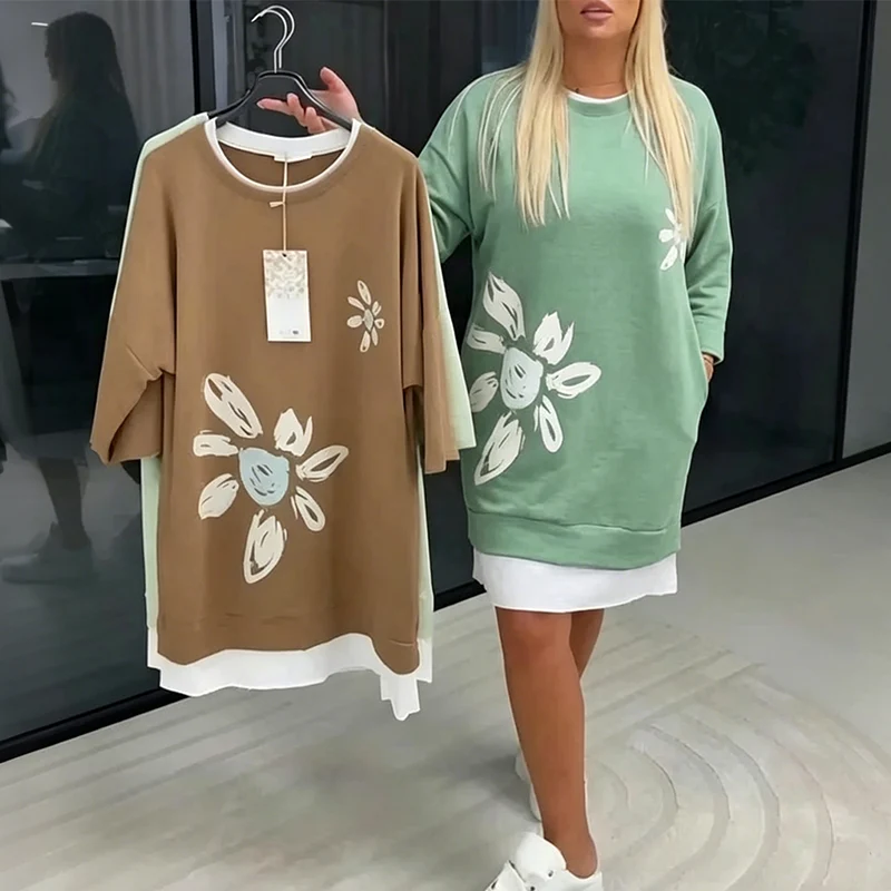 Lercka | Stilvolles Langarmkleid mit floralem Akzent