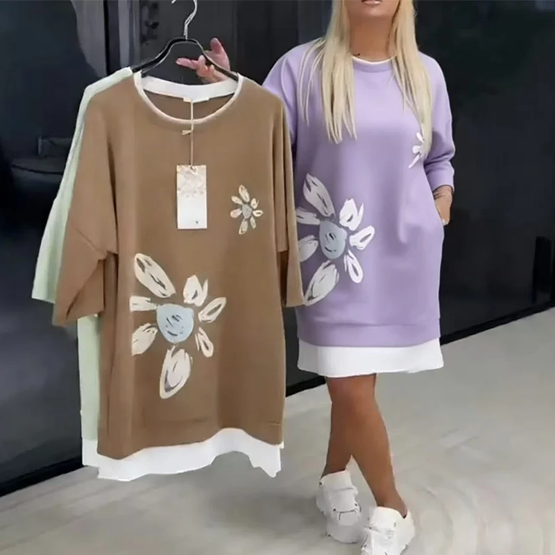 Lercka | Stilvolles Langarmkleid mit floralem Akzent