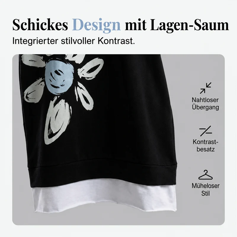 Lercka | Stilvolles Langarmkleid mit floralem Akzent