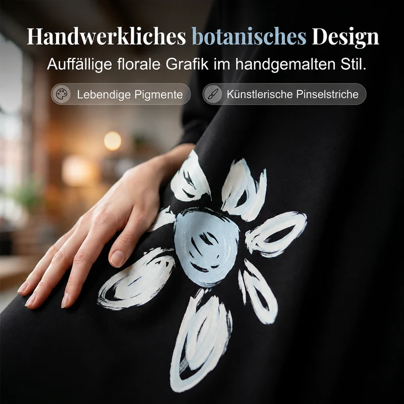 Lercka | Stilvolles Langarmkleid mit floralem Akzent