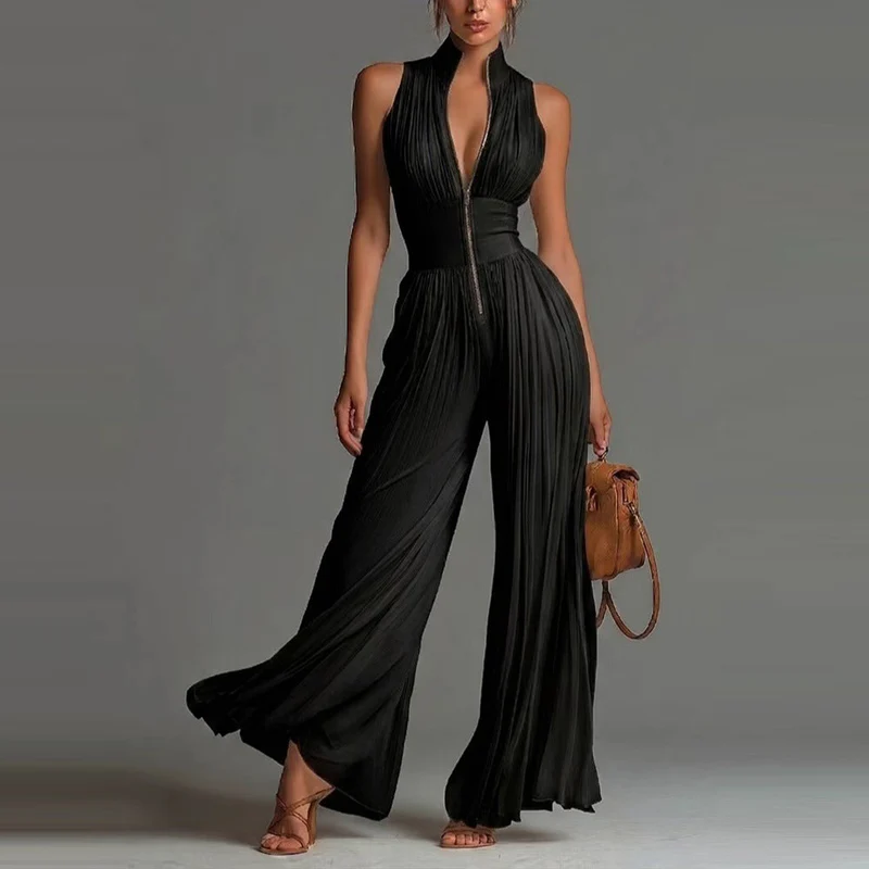 Elziora | Eleganter Plissee-Jumpsuit mit Blumenmuster