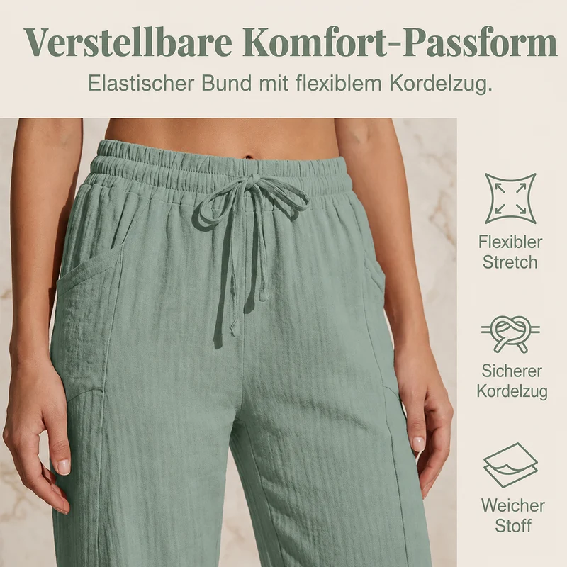 Juvelien | Bequeme Cropped-Hose mit verstellbarem Bund