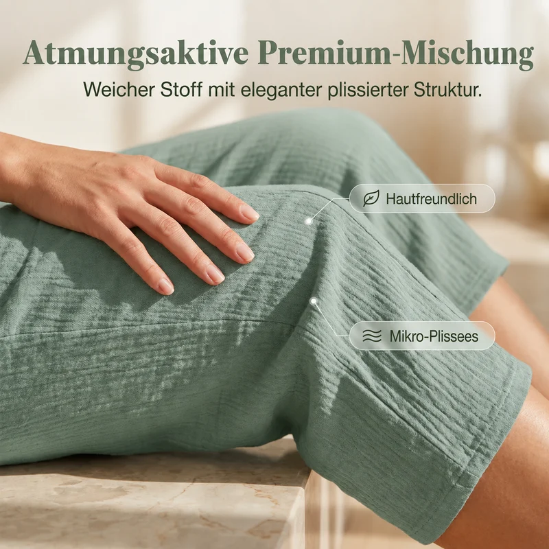 Juvelien | Bequeme Cropped-Hose mit verstellbarem Bund