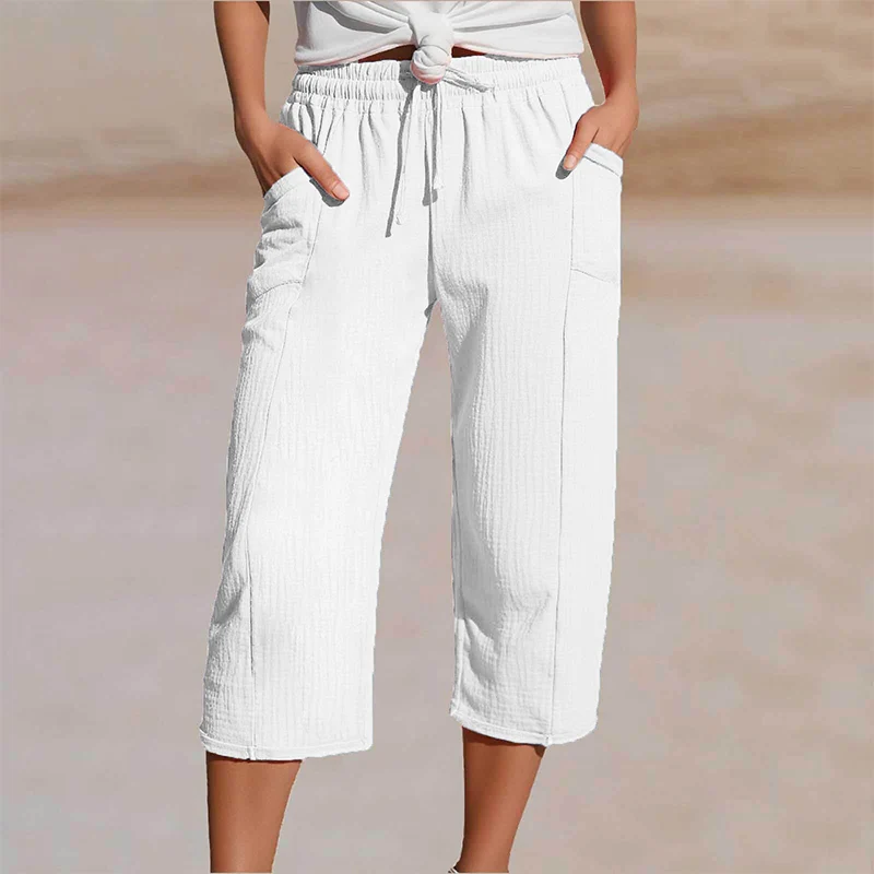 Juvelien | Bequeme Cropped-Hose mit verstellbarem Bund