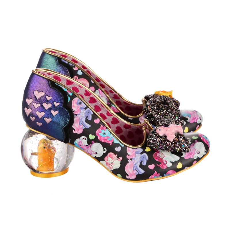 Irregular Choice Frauen My Little Pony Glitzernder Herz-High Heel – Schwarz