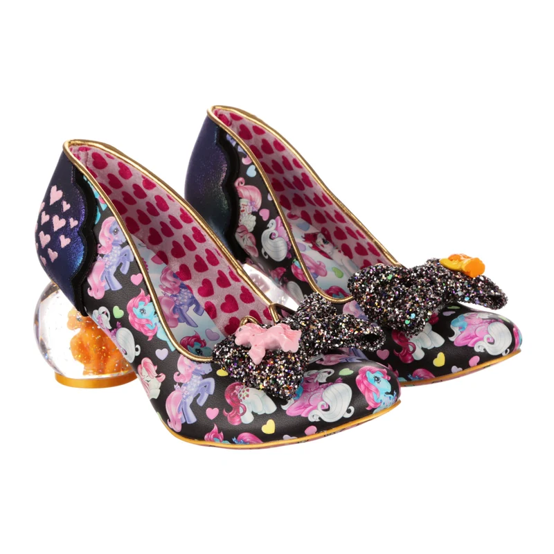 Irregular Choice Frauen My Little Pony Glitzernder Herz-High Heel – Schwarz