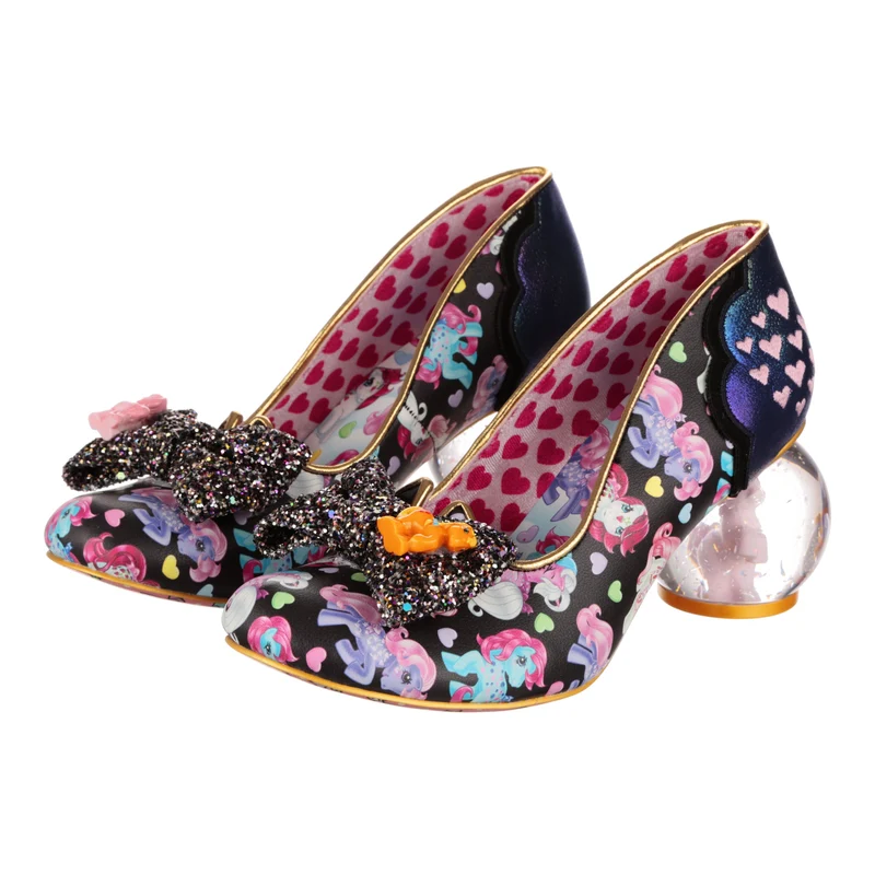 Irregular Choice Frauen My Little Pony Glitzernder Herz-High Heel – Schwarz