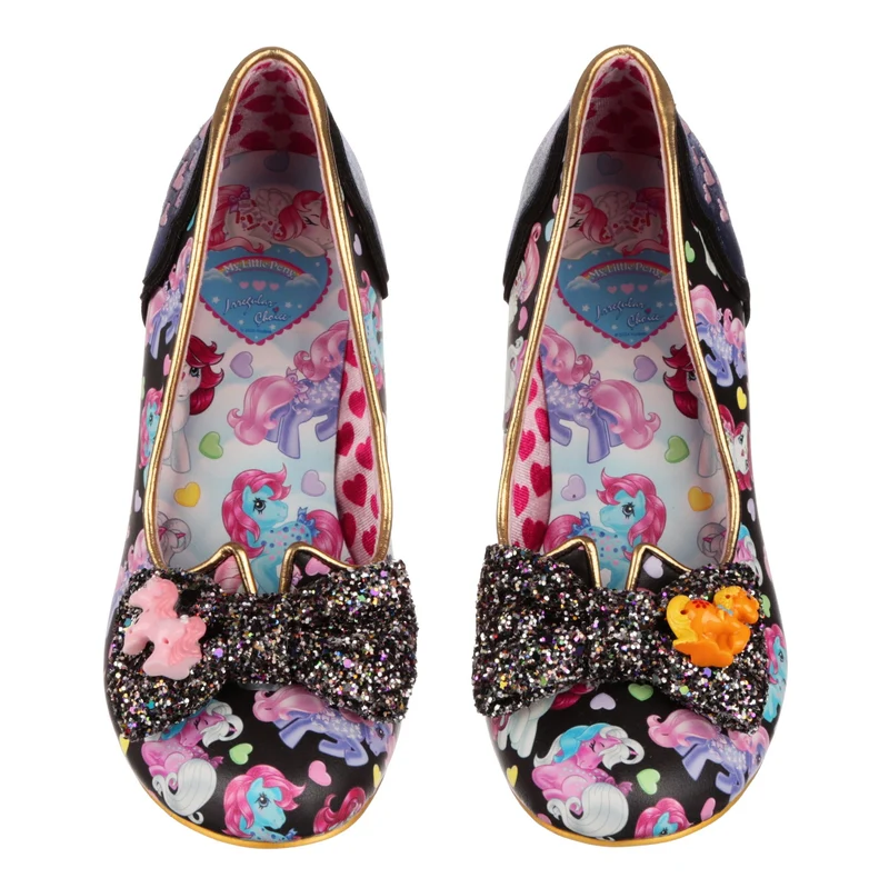 Irregular Choice Frauen My Little Pony Glitzernder Herz-High Heel – Schwarz