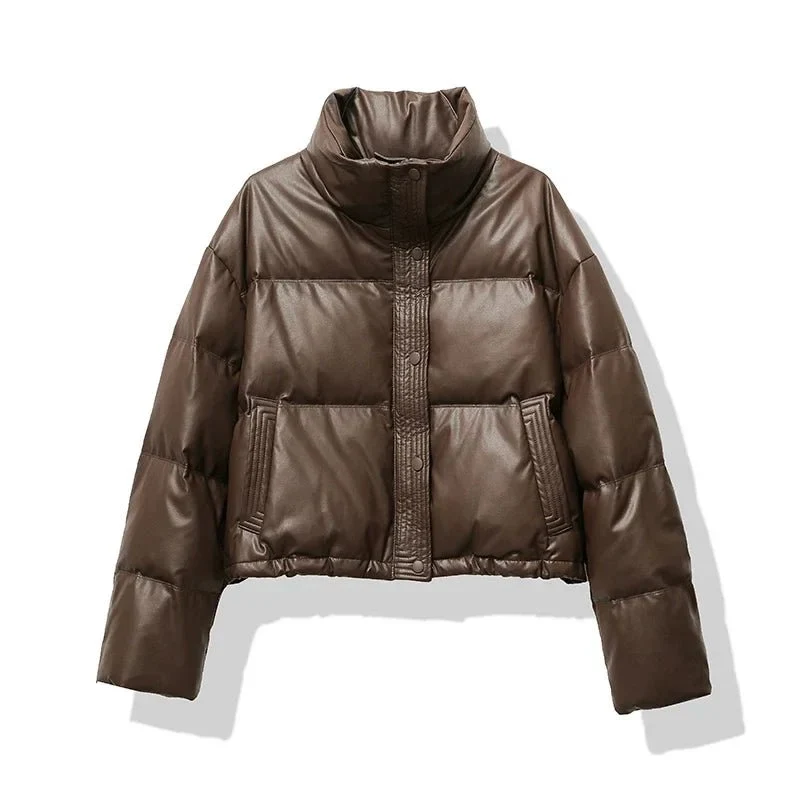 Pufferjacke Damen Oversized mit Stehkragen