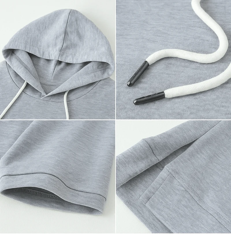 Hoodie Damen Oversized Kurzarm