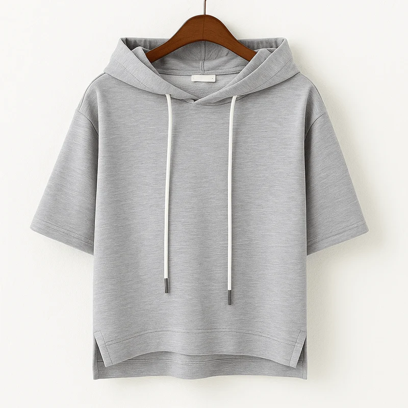 Hoodie Damen Oversized Kurzarm