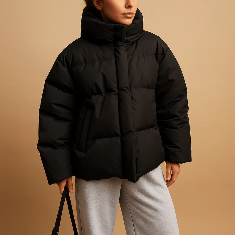 Winterjacke Damen Puffer mit Stehkragen