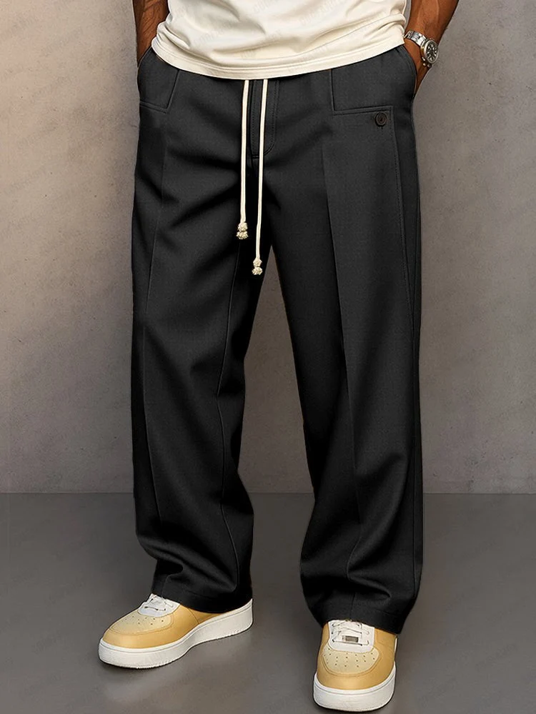 Hose Herren Weit Mit Bundfalte