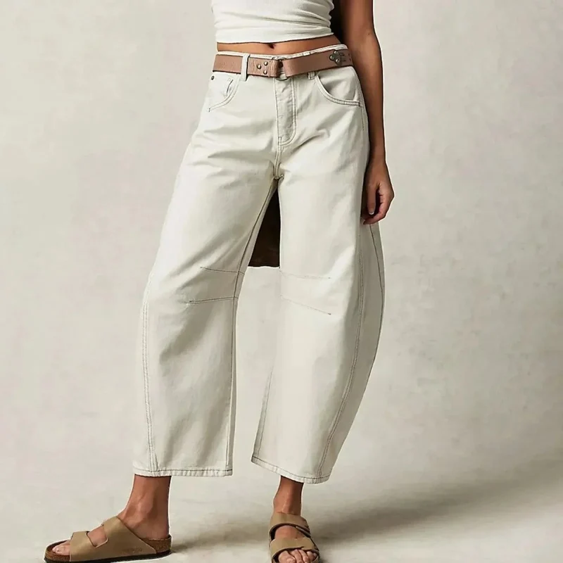 Jeans Damen Barrel Leg High Waist