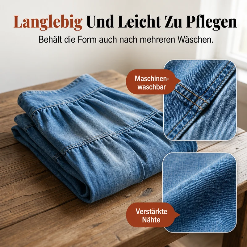 Naedla | Eleganter Jeansrock mit Knopfleiste und femininer A-Linie