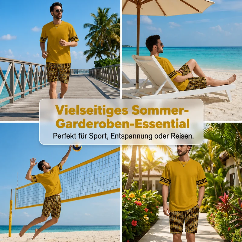 Jemsson | Cooles Sommer-Set mit Kurzarm-Oberteil und Muster-Shorts