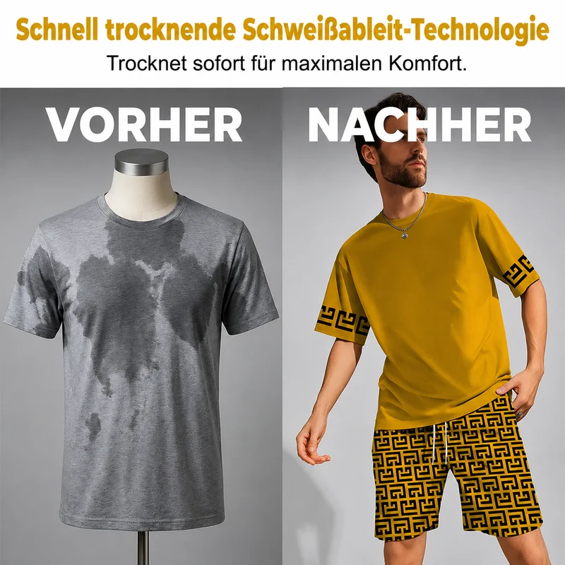 Jemsson | Cooles Sommer-Set mit Kurzarm-Oberteil und Muster-Shorts