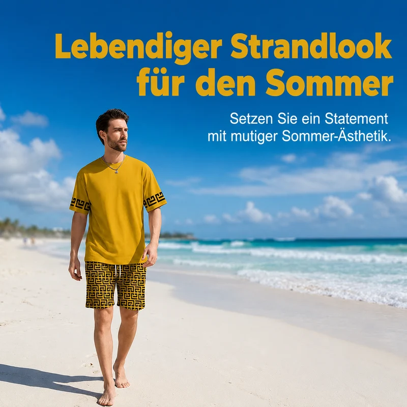 Jemsson | Cooles Sommer-Set mit Kurzarm-Oberteil und Muster-Shorts