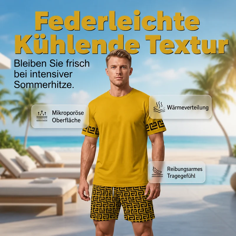 Jemsson | Cooles Sommer-Set mit Kurzarm-Oberteil und Muster-Shorts