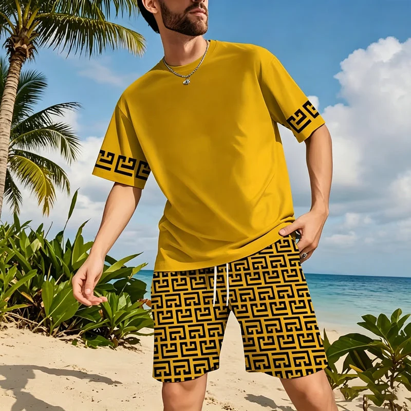 Jemsson | Cooles Sommer-Set mit Kurzarm-Oberteil und Muster-Shorts