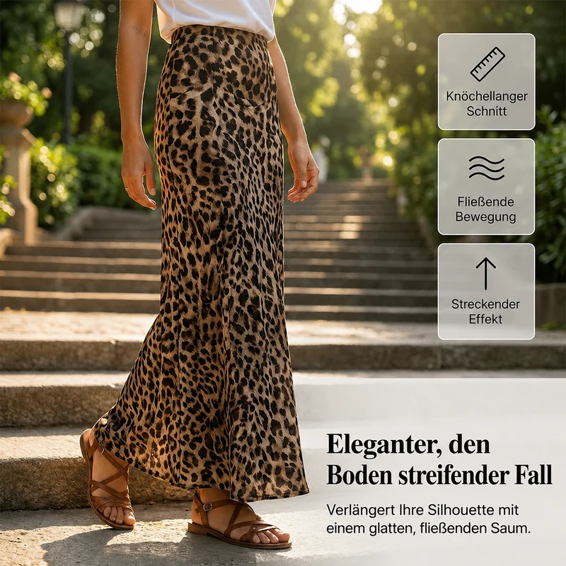 Elzzia | Lässiger Maxirock mit Leopardenmuster und femininem Fall
