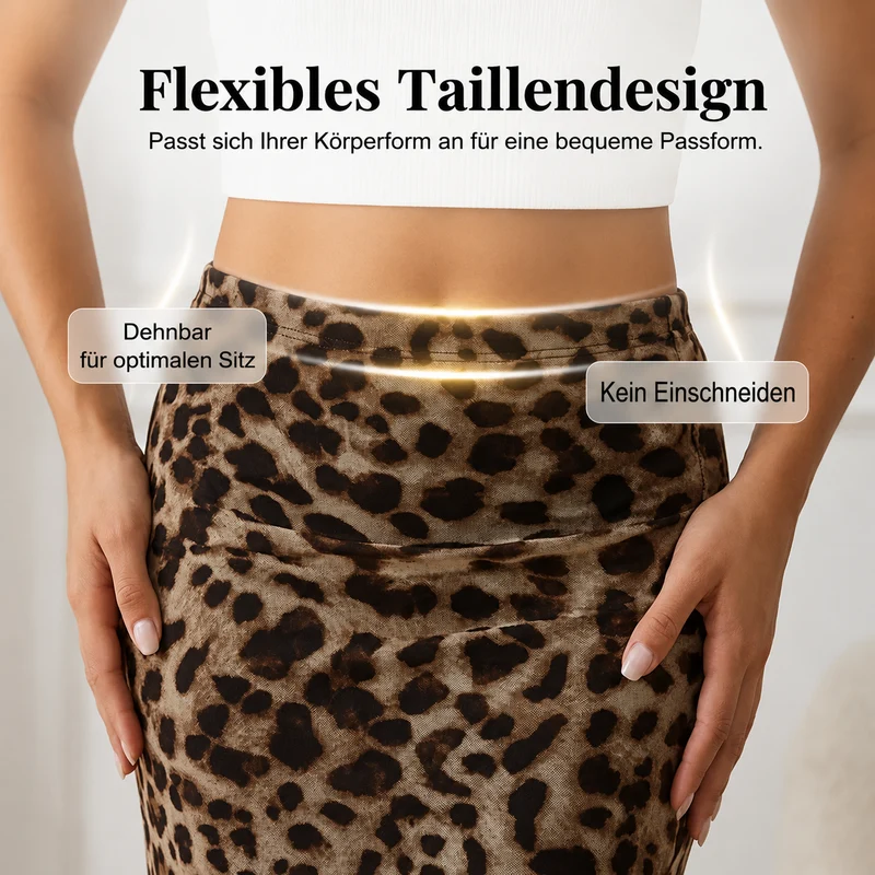 Elzzia | Lässiger Maxirock mit Leopardenmuster und femininem Fall