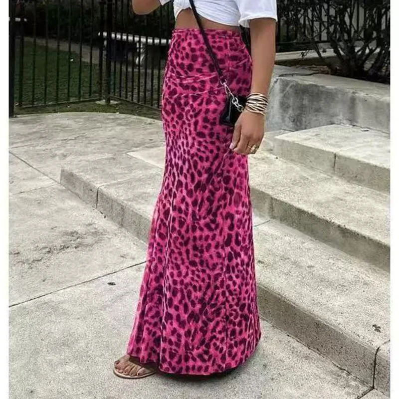 Elzzia | Lässiger Maxirock mit Leopardenmuster und femininem Fall