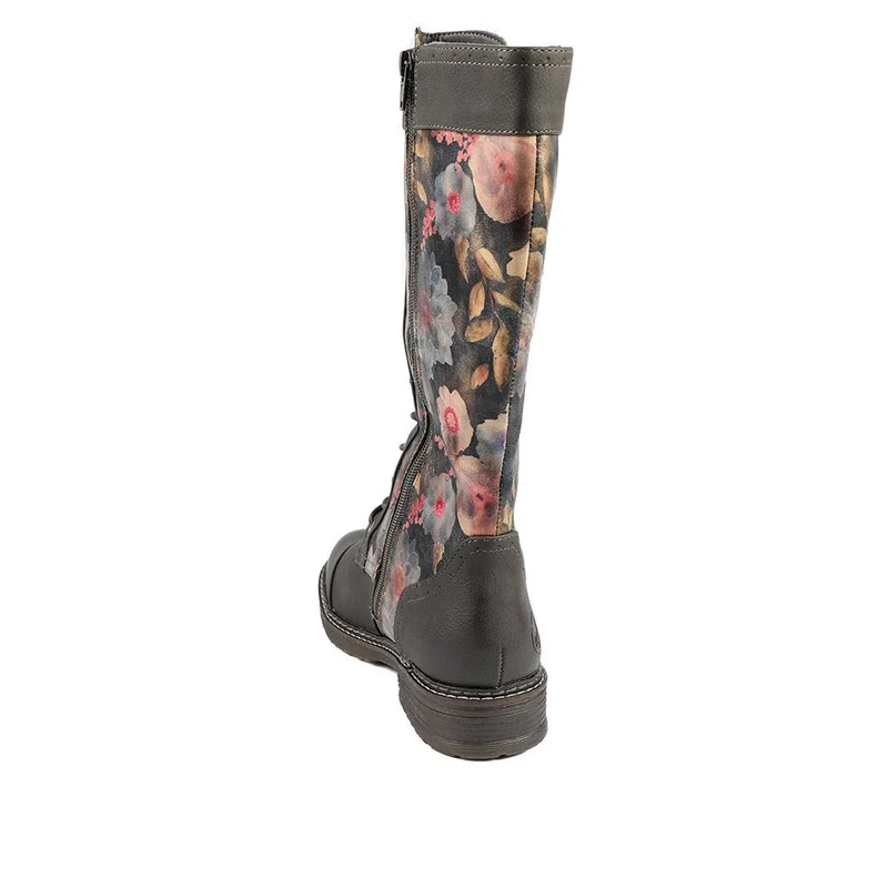 Rieker Multi Zip Calf Length Boots - RKR42021 / 329 478 - Black