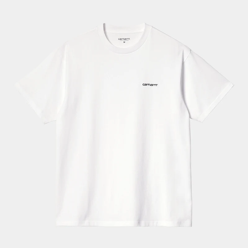 Carhartt WIP Herren-T-Shirt mit Schriftzug-Stickerei, Kurzarm | Weiß