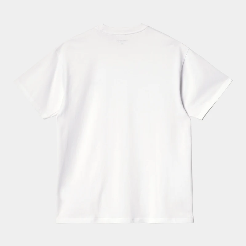 Carhartt WIP Herren-T-Shirt mit Schriftzug-Stickerei, Kurzarm | Weiß
