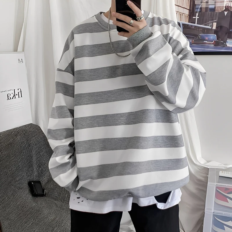Pullover Herren Oversized Streifen
