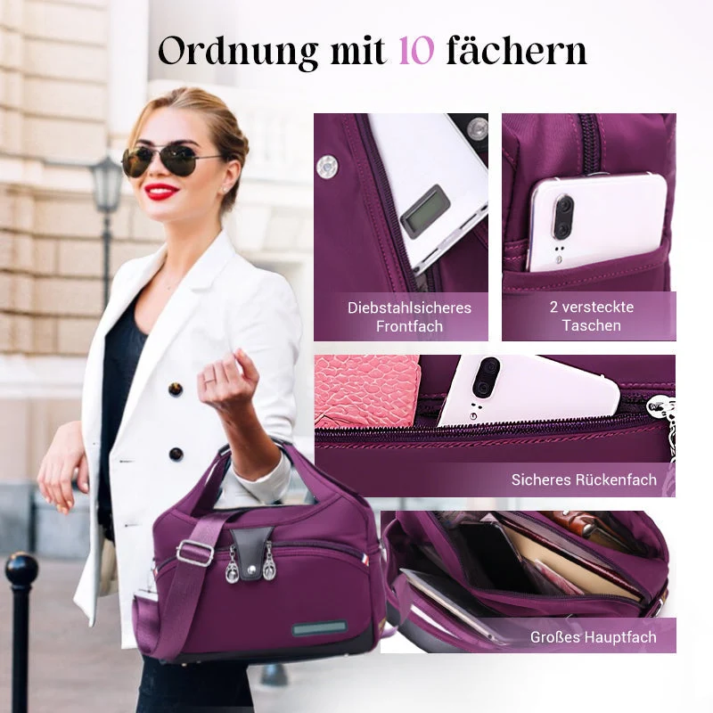 Oella | Diebstahlsichere Handtasche mit 10 Fächern