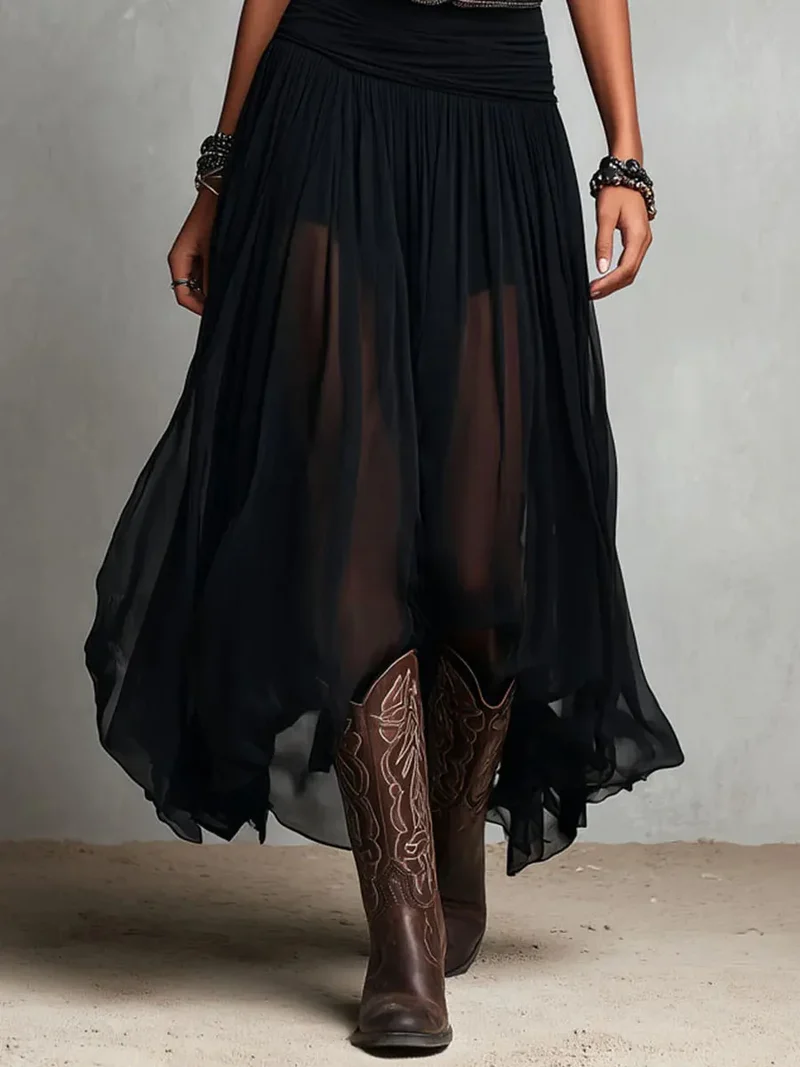 Eulee | Elegantes Doppellagen-Kleid mit Taillengürtel