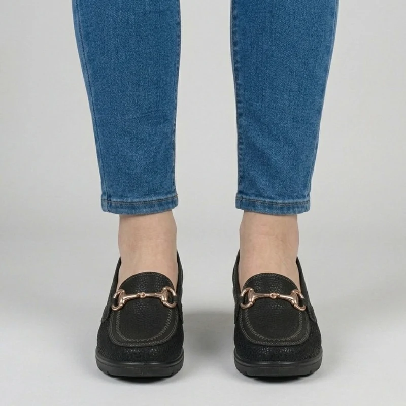 Caliefa | Damen-Komfortschuhe mit goldfarbenem Akzent