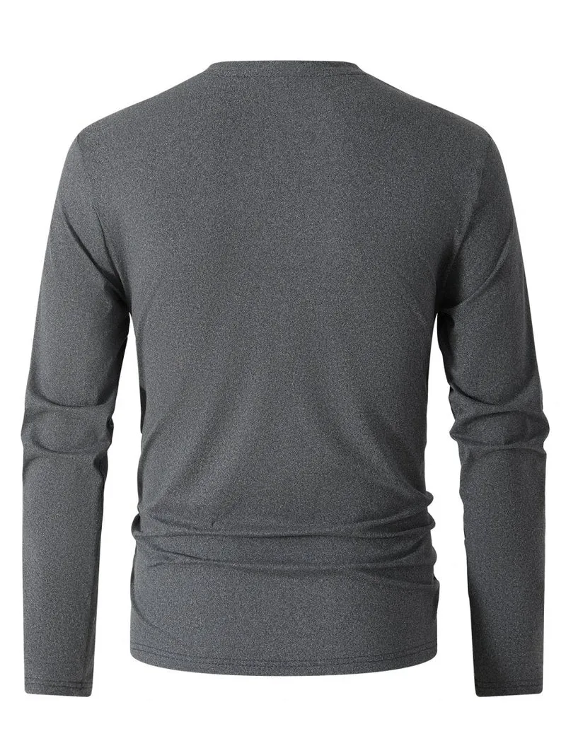 Langarmshirt Herren V-Ausschnitt