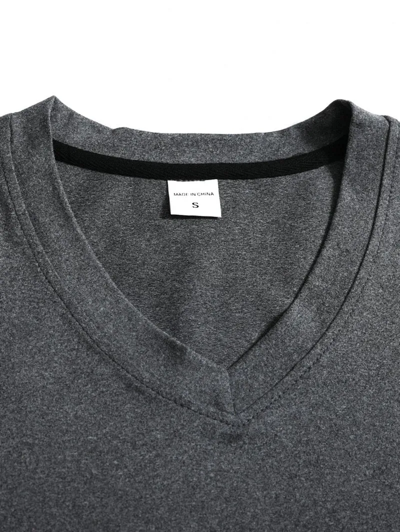 Langarmshirt Herren V-Ausschnitt