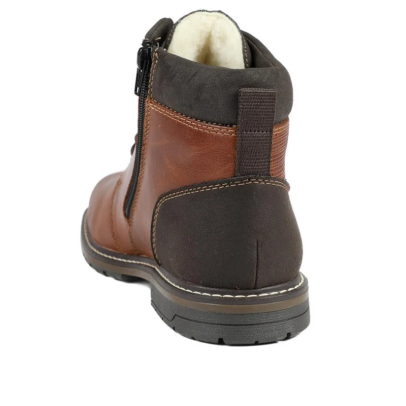 Leather Casual Lace-Up Boots - RKR40514 / 325 911 - Tan