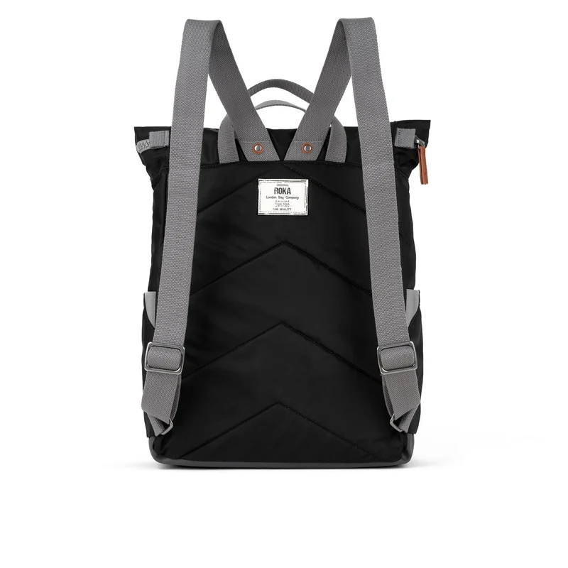 ROKA Canfield B Schwarze große Tasche aus recyceltem Nylon