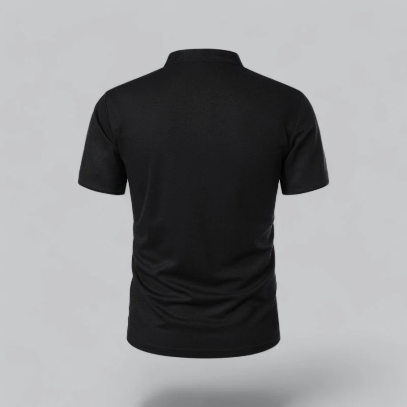 Henley T-Shirt Herren Kurzarm Stehkragen