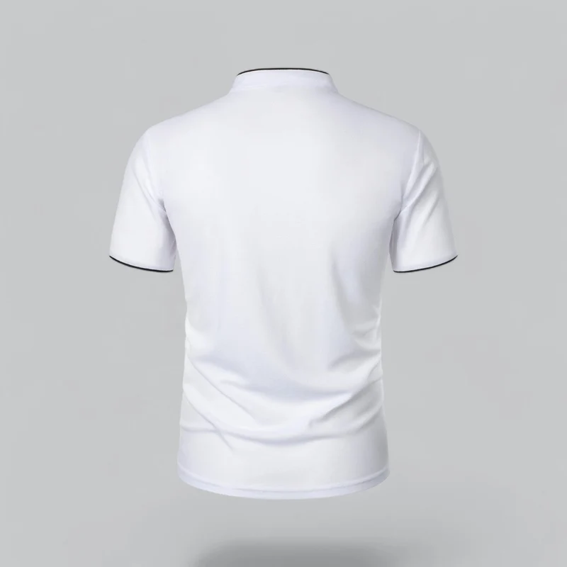 Henley T-Shirt Herren Kurzarm Stehkragen
