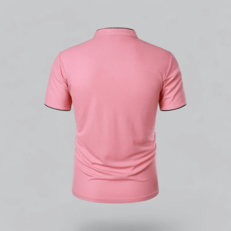 Henley T-Shirt Herren Kurzarm Stehkragen