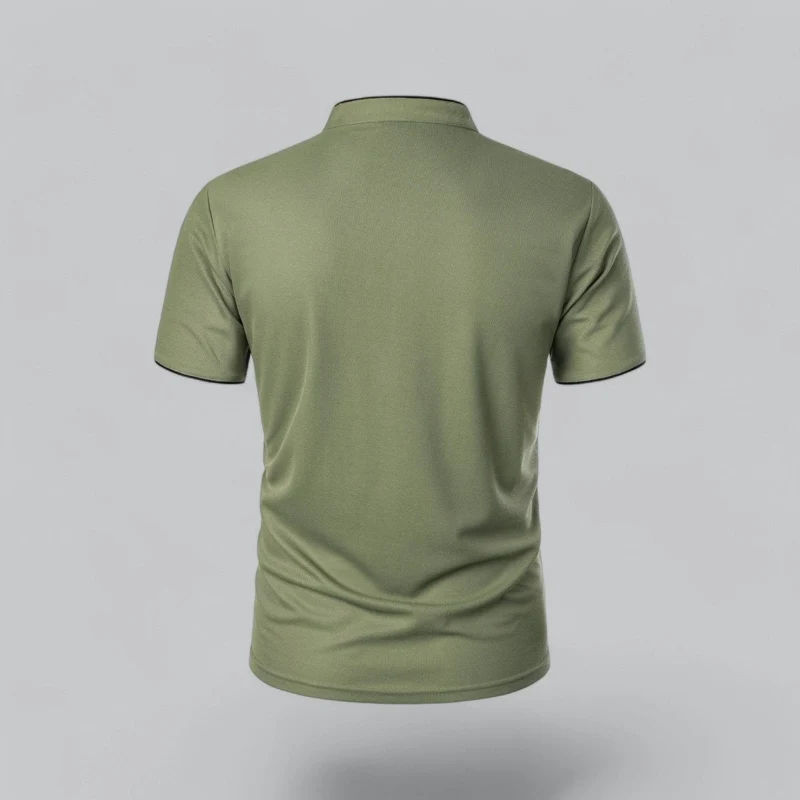 Henley T-Shirt Herren Kurzarm Stehkragen