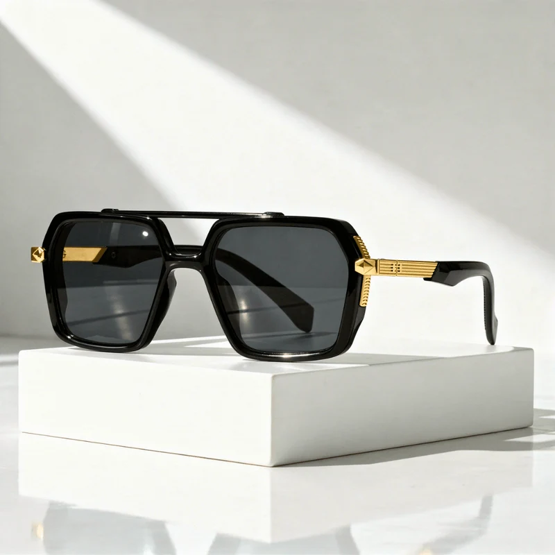 Sonnenbrille quadratisch UV400 mit Metallbügeln