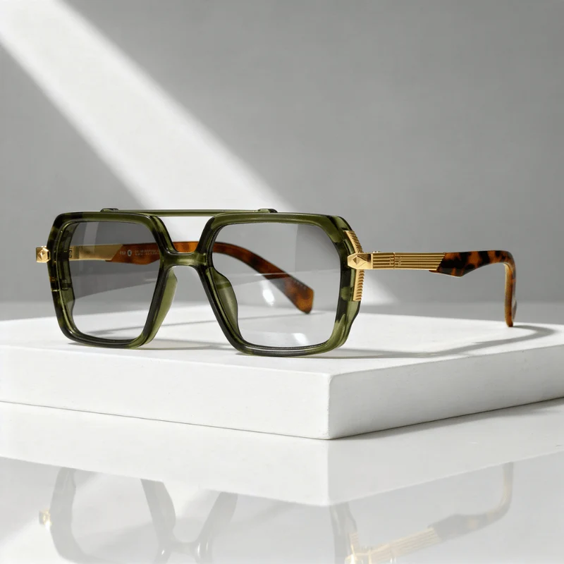 Sonnenbrille quadratisch UV400 mit Metallbügeln